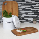 4 of 4:Composteur Home Basics Countryside 1,3 gal avec filtre, blanc 