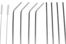 2 of 5:Home Basics 10 Piece Reusable Stainless Steel Drinking Straw Set, Silver 