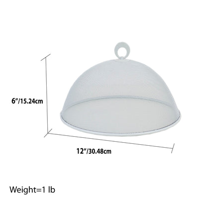 5 of 5:Home Basics Round Mesh Collapsible Food Plate Cover, White 