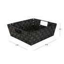 3 of 3:Simplify Large Lurex Striped Woven Storage Shelf Bin in Black/Silver 