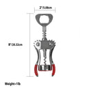 6 of 6:Home Basics Winged  Zinc Plated Steel Cork Screw Wine Opener with Rubberized Grips, Red 