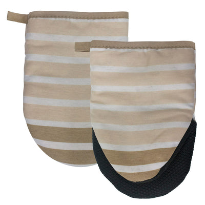 4 of 4:Popular Home Thin Stripes 2-Piece Neoprene Mini Oven Mitt Set 