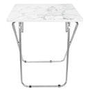 3 of 6:Home Basics Marble Multi-Purpose Foldable Table, Grey/White 