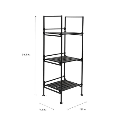4 of 4:Torre de estanterías cuadradas de 3 niveles Neu Home 