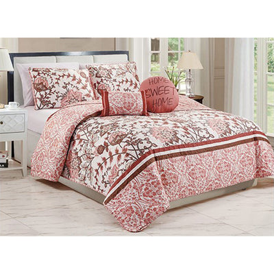 1 of 2:Edredón reversible de 5 piezas con estampado floral de Geraldine 