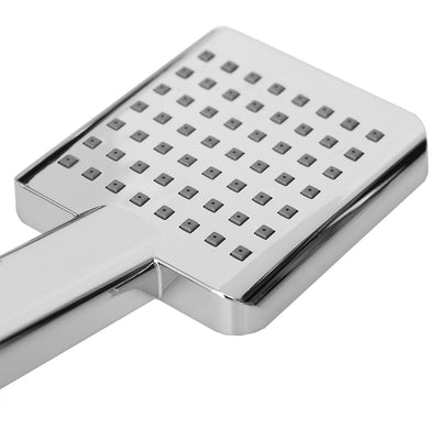 3 of 4:Home Basics Square Dual Plastic Shower Massager with Shower Head Set, Chrome 