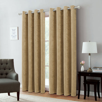 3 of 10:Andy Ogee Room Darkening Curtain Grommet Window Panel, 54x84 Inches 