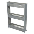 1 of 4:Simplify 3 Tier Slim Slide Out Storage Cart in Grey 