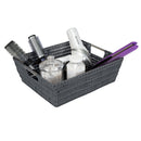 3 of 4:Simplify Shelf Storage Rattan Tote Basket in Charcoal 