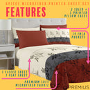 9 of 28:PREMIUS Isabella Soft Wrinkle-Free Microfiber Sheet Set, Brick-Gray-Beige 