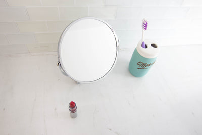 6 of 7:Miroir cosmétique portable double face Home Basics pour table et comptoir, chromé 