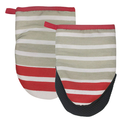 2 of 4:Popular Home Thin Stripes 2-Piece Neoprene Mini Oven Mitt Set 