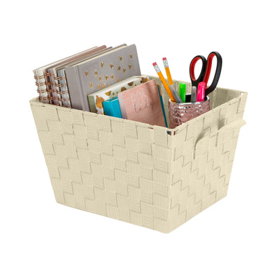 2 of 3:Simplify Small Woven Storage Bin in Ivory 