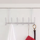 2 of 3:Home Basics 6 Dual Hook Over the Door Chrome Plated Steel Hanging Rack 