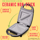 11 of 18:PREMIUS Ceramic Non-Stick Mini Snack Sandwich Maker, 5x4.4 Inch Mold 