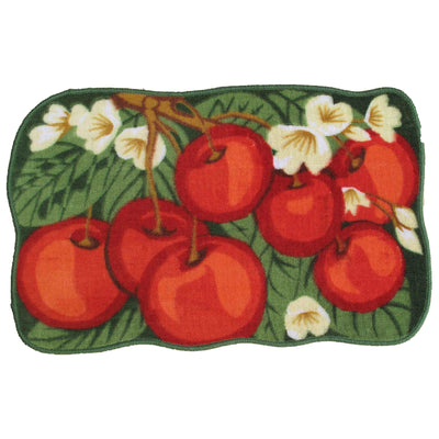1 of 1:Tapis de cuisine antidérapant en forme de cerisier rouge et de fleurs, 20 x 30 pouces 
