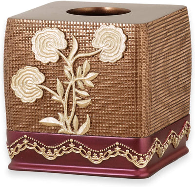 3 of 8:Juego completo de decoración de conjunto de baño Ombre Rose, borgoña-dorado, todo se vende por separado 