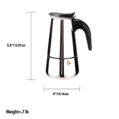 7 of 7:Home Basics2 Cup Demitasse Shot Stainless Steel Stovetop Espresso Maker, Silver 