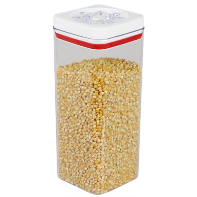 3 of 4:Home Basics 4 Piece Twist N’ Lock Air-Tight Plastic Square Canister Set, Clear 