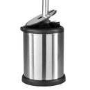 2 of 4:Bath Bliss 2 Pack Self Closing Lid Toilet Brush and Holder in Stainless Steel 