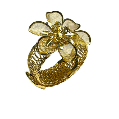 2 of 2:Daffodil Decorative One Piece Window Curtain Tieback, Gold 