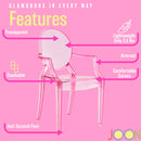 15 of 23:JOON 2 Pack Kids Ghost Chairs with Armrest, 25x13x14.5 Inches, Transparent 