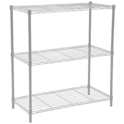 2 of 4:Home Basics 3 Tier Wide Steel Wire Shelf, Grey 