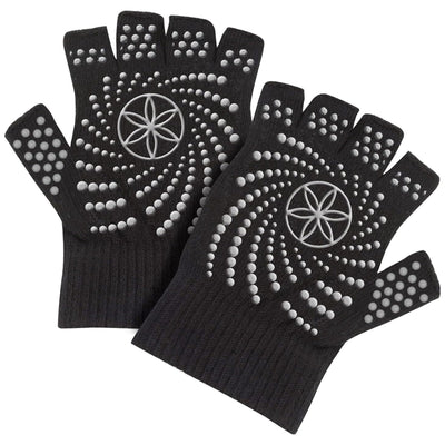 1 of 4:Gaiam Fitness Fingerless Workout Weight Training Yoga Gloves, Black, One Size Fits Most 