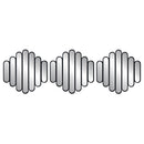 2 of 4:Gatsby Sonic Wave 3-Piece Plastic Wall Decor Mirror Set, 10 Inches, 30 Inches Total 