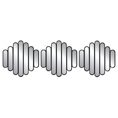 2 of 4:Gatsby Sonic Wave 3-Piece Plastic Wall Decor Mirror Set, 10 Inches, 30 Inches Total 