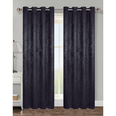 8 of 11:Panel de ventana con ojales para oscurecer la habitación Mabel Damask, 54 x 84 pulgadas 