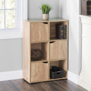 3 of 6:Home Basics 6 Cube Wood Storage Shelf with Doors, Natural 