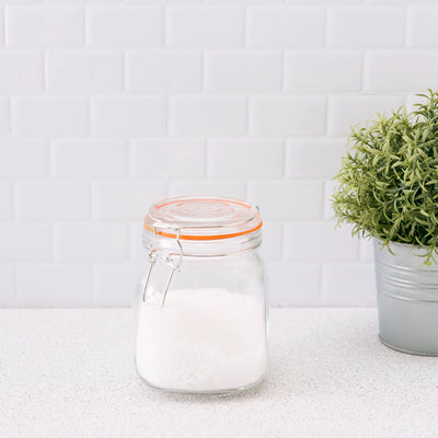 2 of 3:Home Basics 34 oz. Glass Pickling Jar with Wire Bail Lid and Rubber Seal Gasket 
