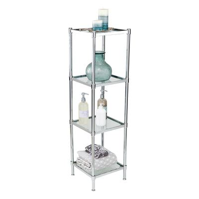 2 of 4:Étagère en verre autoportante à 4 niveaux Neu Home 