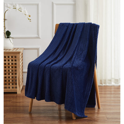 4 of 7:Herringbone Velvet Plush Textured Throw Blanket, 50x70 Inches 
