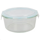 3 of 5:Conceptos básicos del hogar 59 oz. Contenedor redondo de almacenamiento de alimentos de vidrio de borosilicato con tapa de cierre de plástico hermética y a prueba de fugas 