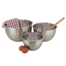 3 of 4:Home Basics 3 Piece Stainless Steel Nesting Mixing Bowls with Rubber Bottoms 