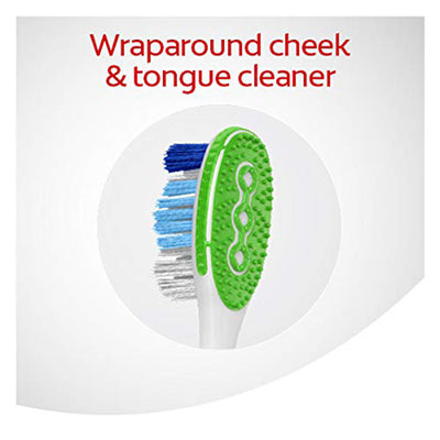 4 of 9:Brosses à dents manuelles Colgate 360 Surround avec nettoyeur de langue et de joues, lot de 6 (lot de 3) 