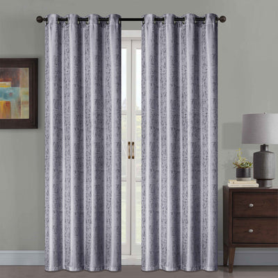 4 of 13:Ayla Crushed Jacquard Grommet Window Panel, 54x84 Inches 