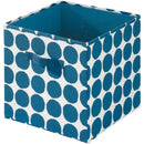 2 of 4:InterDesign Dot Cubo de almacenamiento de tela con asas laterales dobles, azul, 13 x 13 x 13 pulgadas 