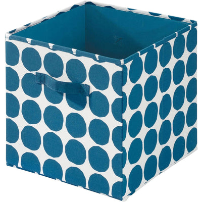 2 of 4:InterDesign Dot Cubo de almacenamiento de tela con asas laterales dobles, azul, 13 x 13 x 13 pulgadas 