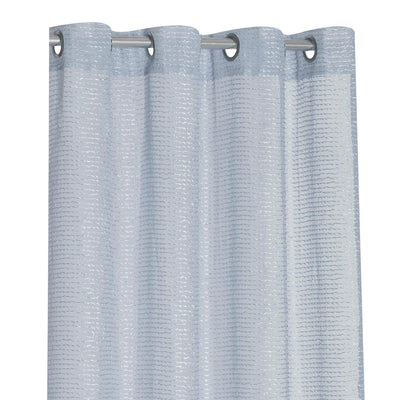 4 of 6:Perry Textured Slub Sheer Grommet Window Panel, Blue, 54x84 Inches 