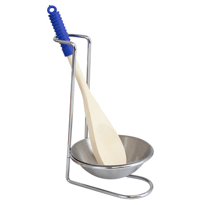 1 of 5:Home Basics Stainless Steel Spoon Rest with Wood Spoon 