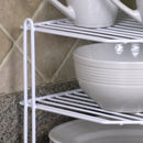 4 of 8:Étagère de rangement d'angle Home Basics à 3 niveaux en acier recouvert de vinyle, blanc 