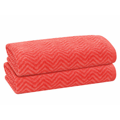 22 of 32:Serviette de bain PREMIUS en fil de coton teint à chevrons, lot de 2, 27 x 54 pouces 