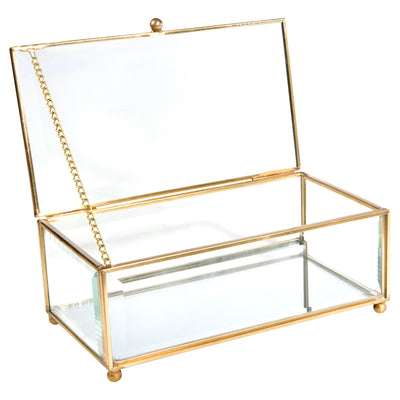 1 of 3:Home Details Vintage Mirrored Bottom Large Keepsake Box in Gold 