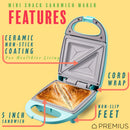 3 of 18:PREMIUS Ceramic Non-Stick Mini Snack Sandwich Maker, 5x4.4 Inch Mold 