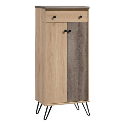 1 of 2:Home Basics 5 Tier Wide Shoe Cabinet with Drawer, Natural 