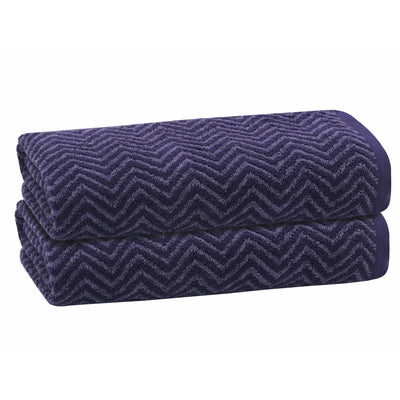 26 of 32:Serviette de bain PREMIUS en fil de coton teint à chevrons, lot de 2, 27 x 54 pouces 