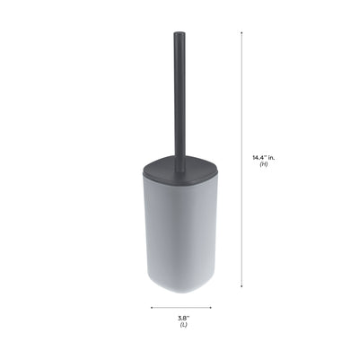 4 of 4:Brosse WC et support Bath Bliss bicolores gris 